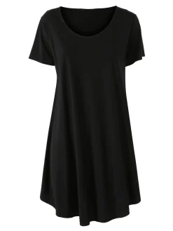 Solada Maxi vestito da donna a maniche corte - nero