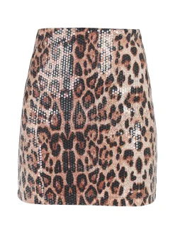 Solada Minigonna animalier con paillettes