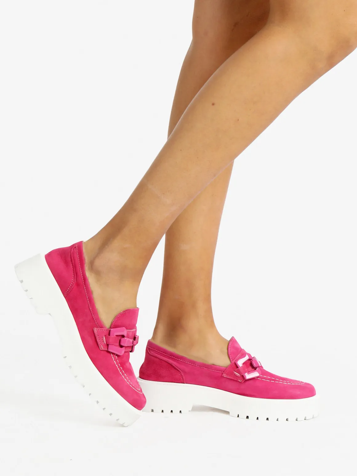 Solada Mocassini in pelle scamosciata con platform donna