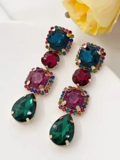 Solada Orecchini pendenti con pietre e strass donna