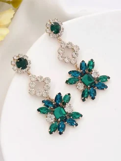 Solada Orecchini pendenti con pietre e fiori donna