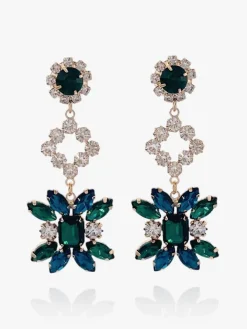 Solada Orecchini pendenti con pietre e fiori donna