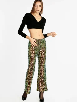 Solada Pantaloni a zampa con pailettes