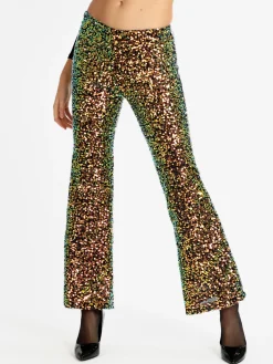 Solada Pantaloni a zampa con pailettes