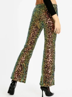 Solada Pantaloni a zampa con pailettes