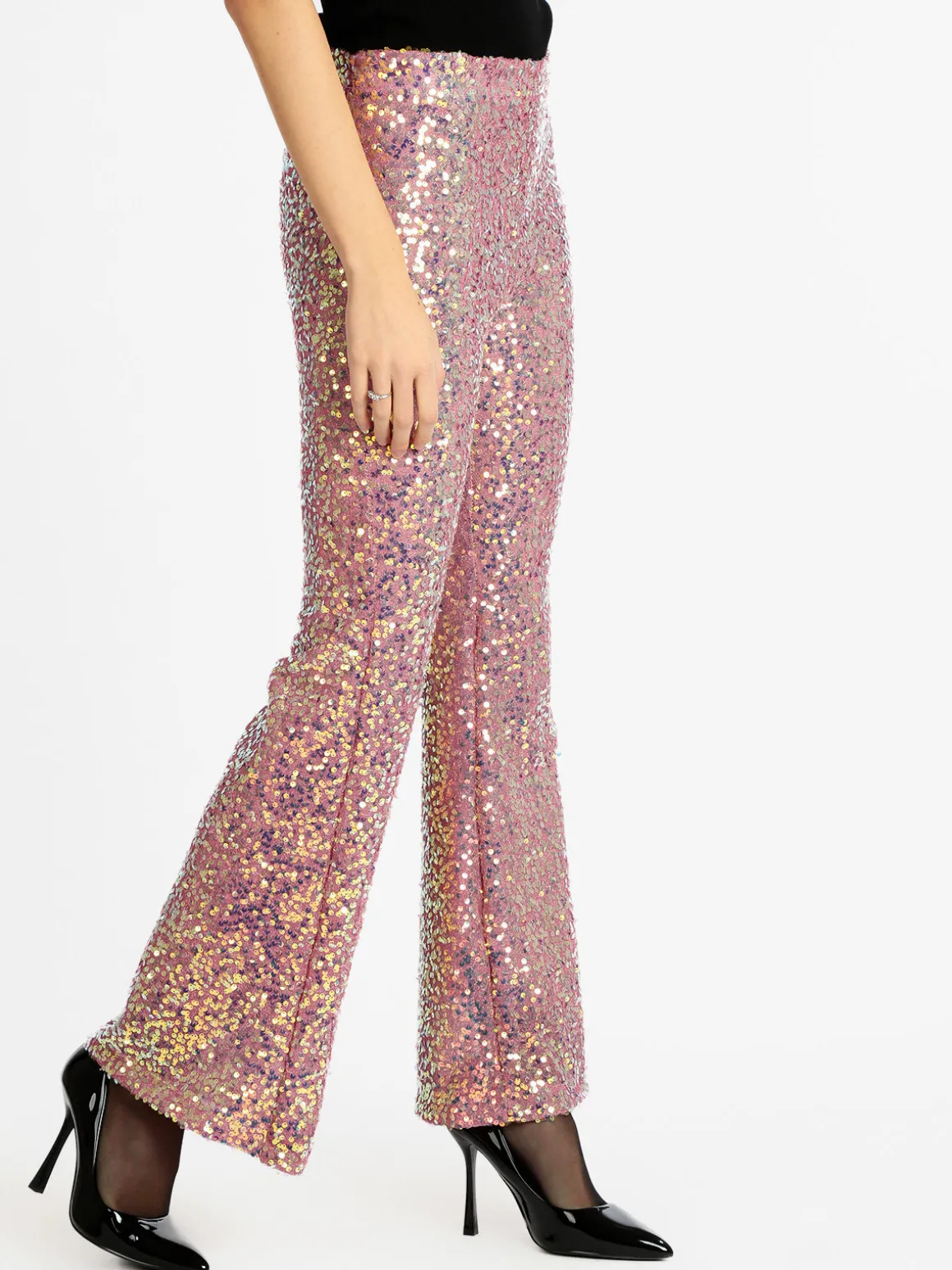 Solada Pantaloni a zampa con pailettes