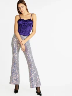 Solada Pantaloni a zampa con pailettes