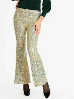 Solada Pantaloni a zampa con pailettes