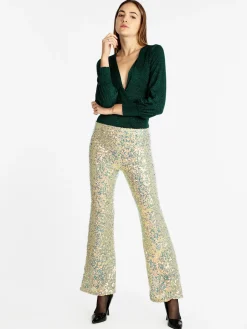 Solada Pantaloni a zampa con pailettes