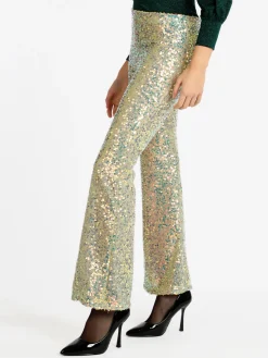 Solada Pantaloni a zampa con pailettes