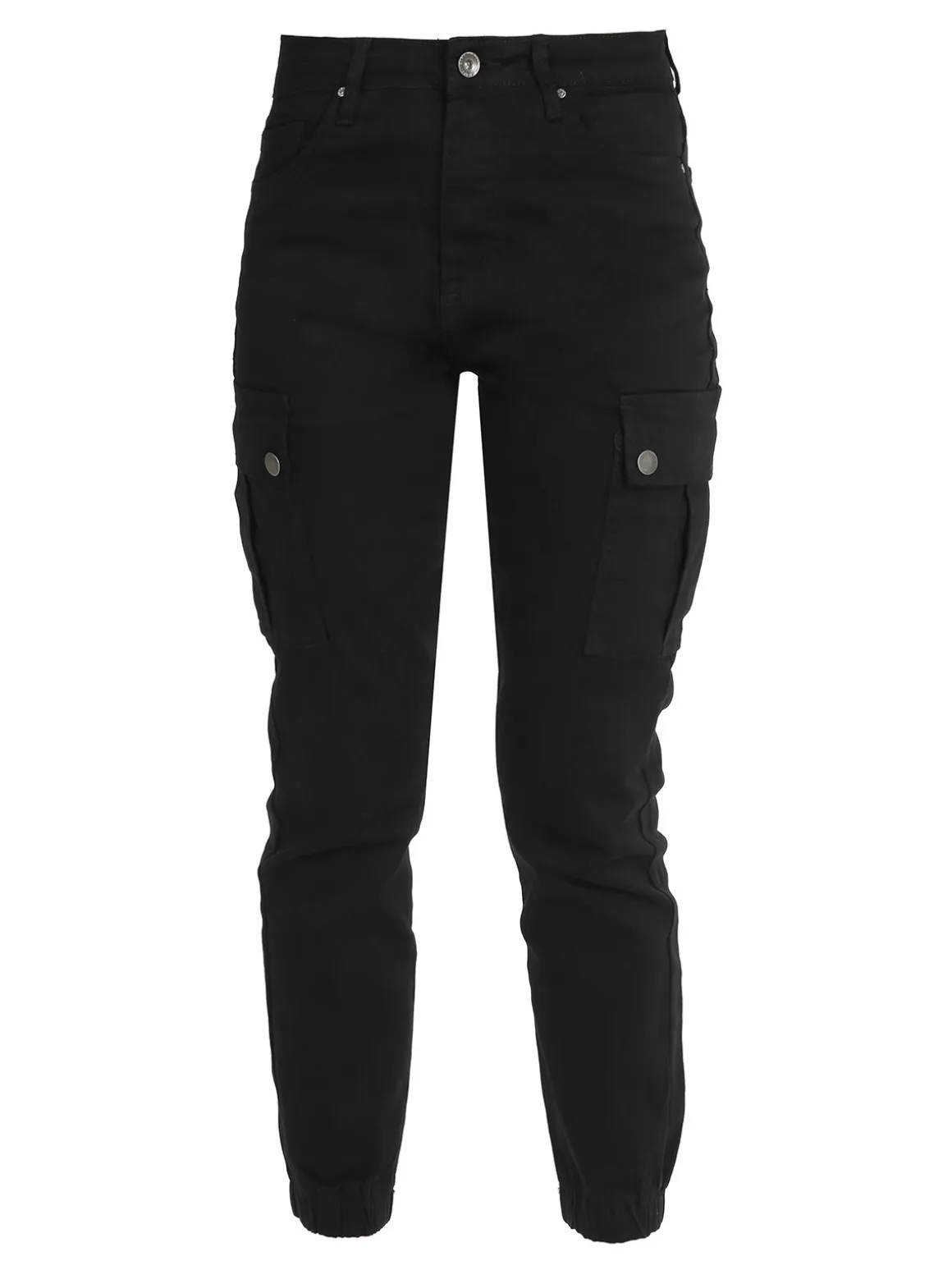 Solada Pantaloni cargo donna con elastico alle caviglie - nero