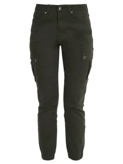 Solada Pantaloni cargo donna con elastico alle caviglie - militare