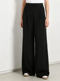 Solada Pantaloni casual da donna a gamba larga - nero