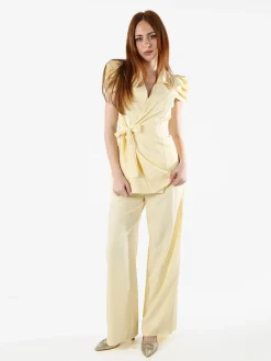 Solada Pantaloni casual da donna a gamba larga - giallo