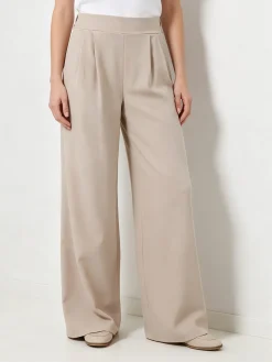 Solada Pantaloni casual da donna a gamba larga - beige