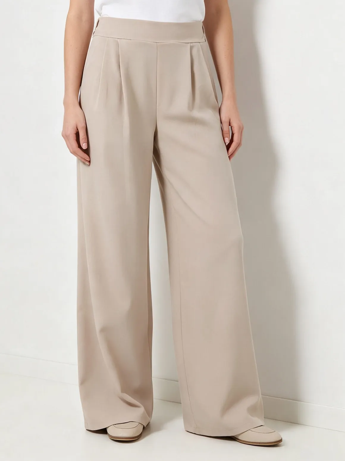 Solada Pantaloni casual da donna a gamba larga - beige