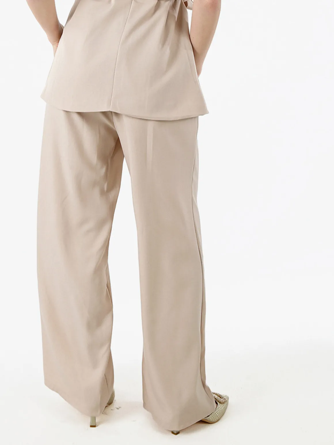 Solada Pantaloni casual da donna a gamba larga - beige