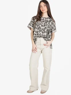 Solada Pantaloni casual da donna in jeans a gamba larga