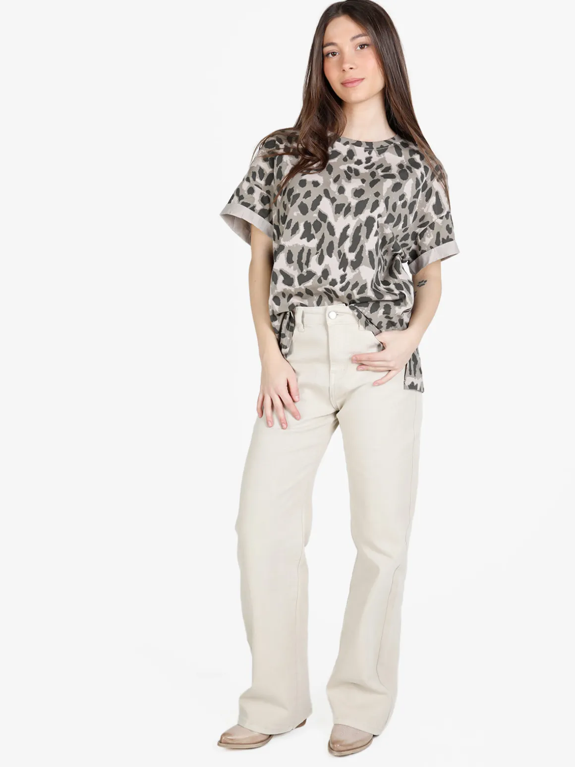 Solada Pantaloni casual da donna in jeans a gamba larga