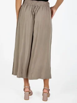 Solada Pantaloni cropped donna a gamba larga in cotone
