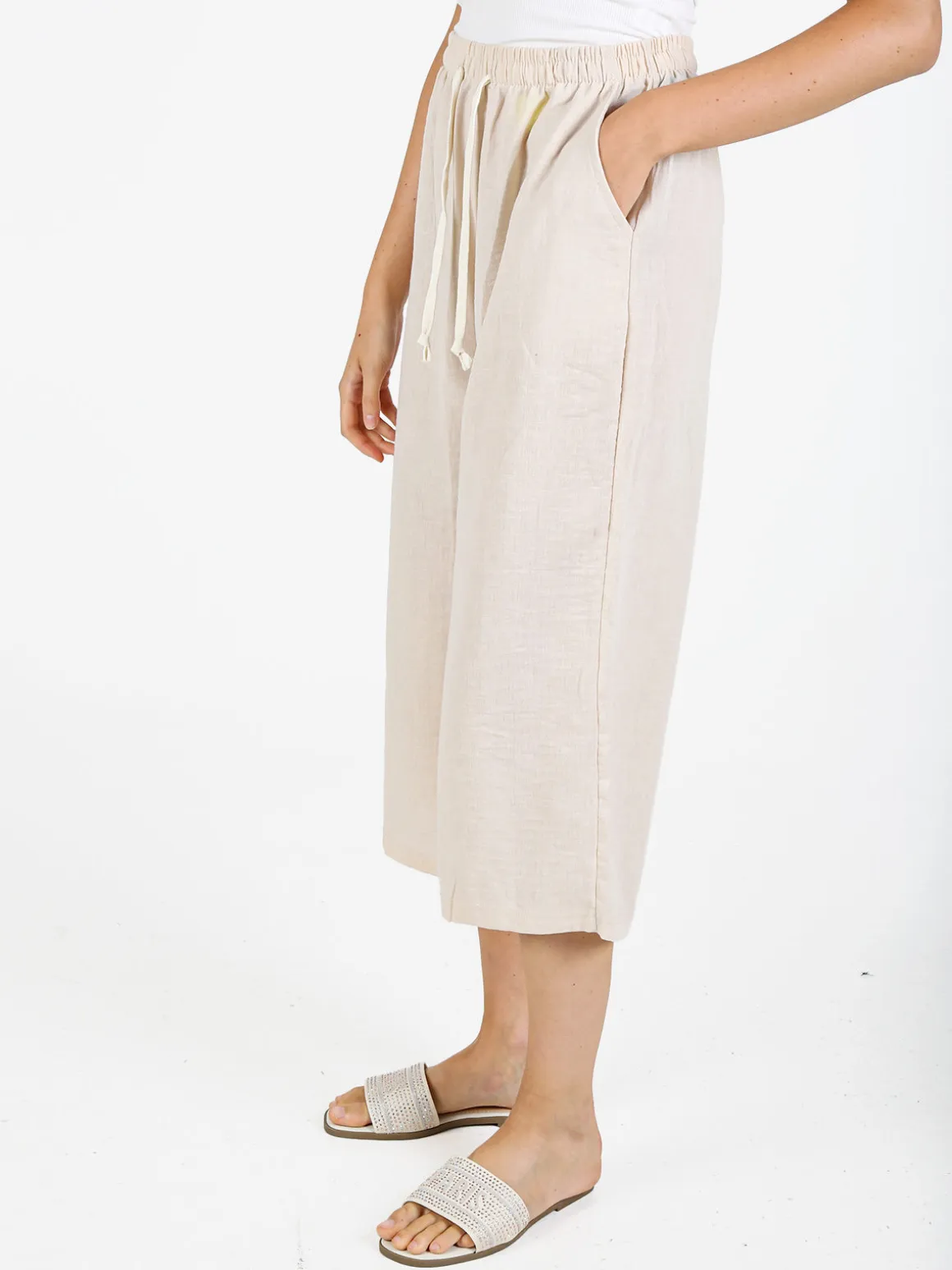 Solada Pantaloni cropped donna in misto cotone