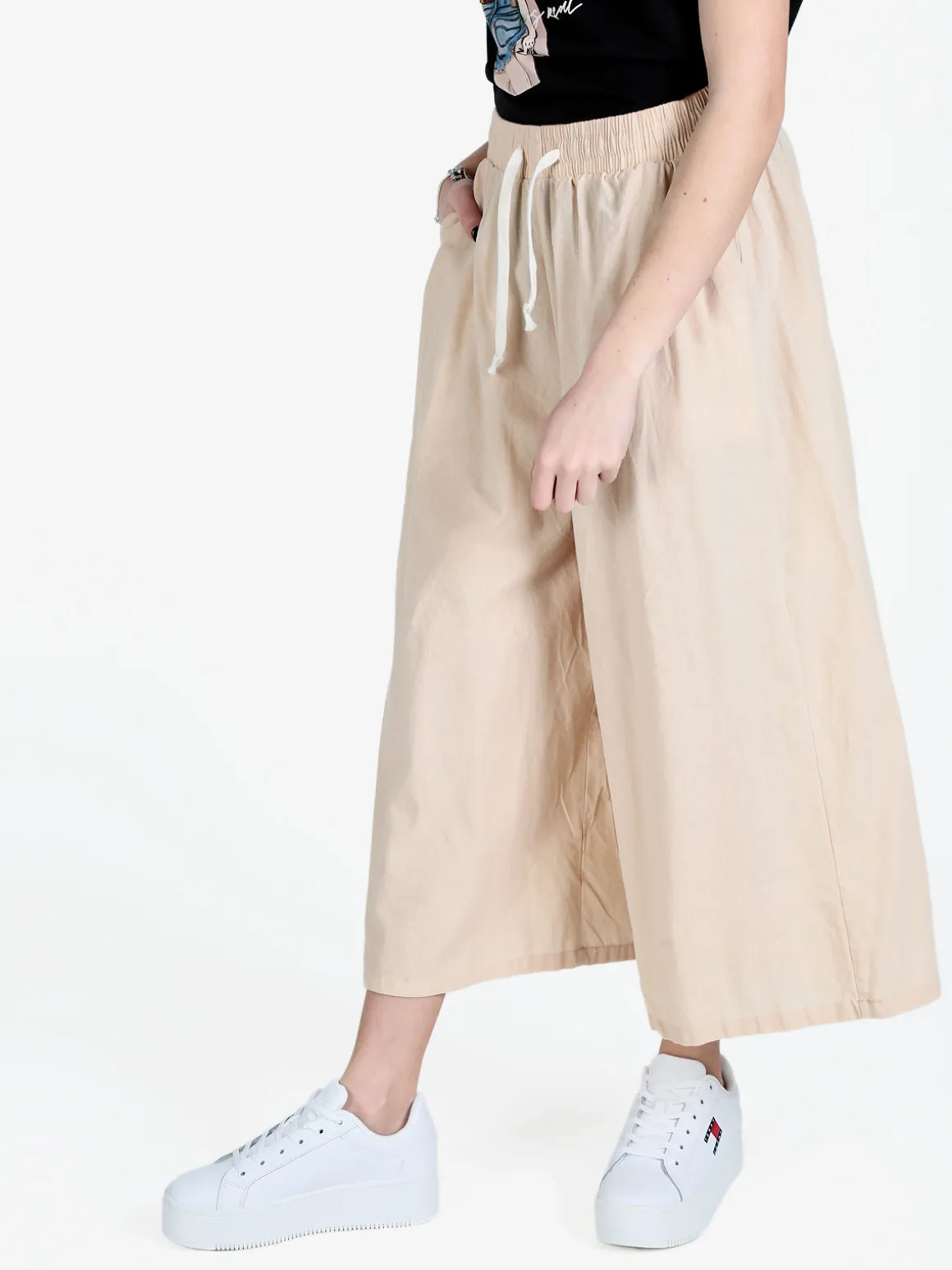 Solada Pantaloni culotte da donna in cotone con coulisse