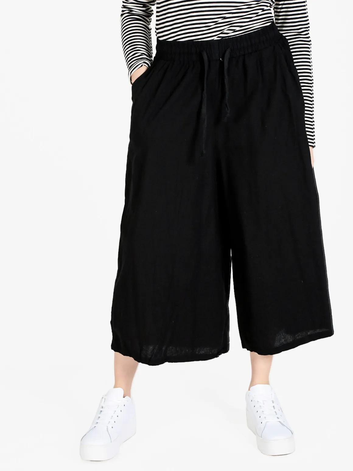 Solada Pantaloni culotte da donna in cotone con coulisse