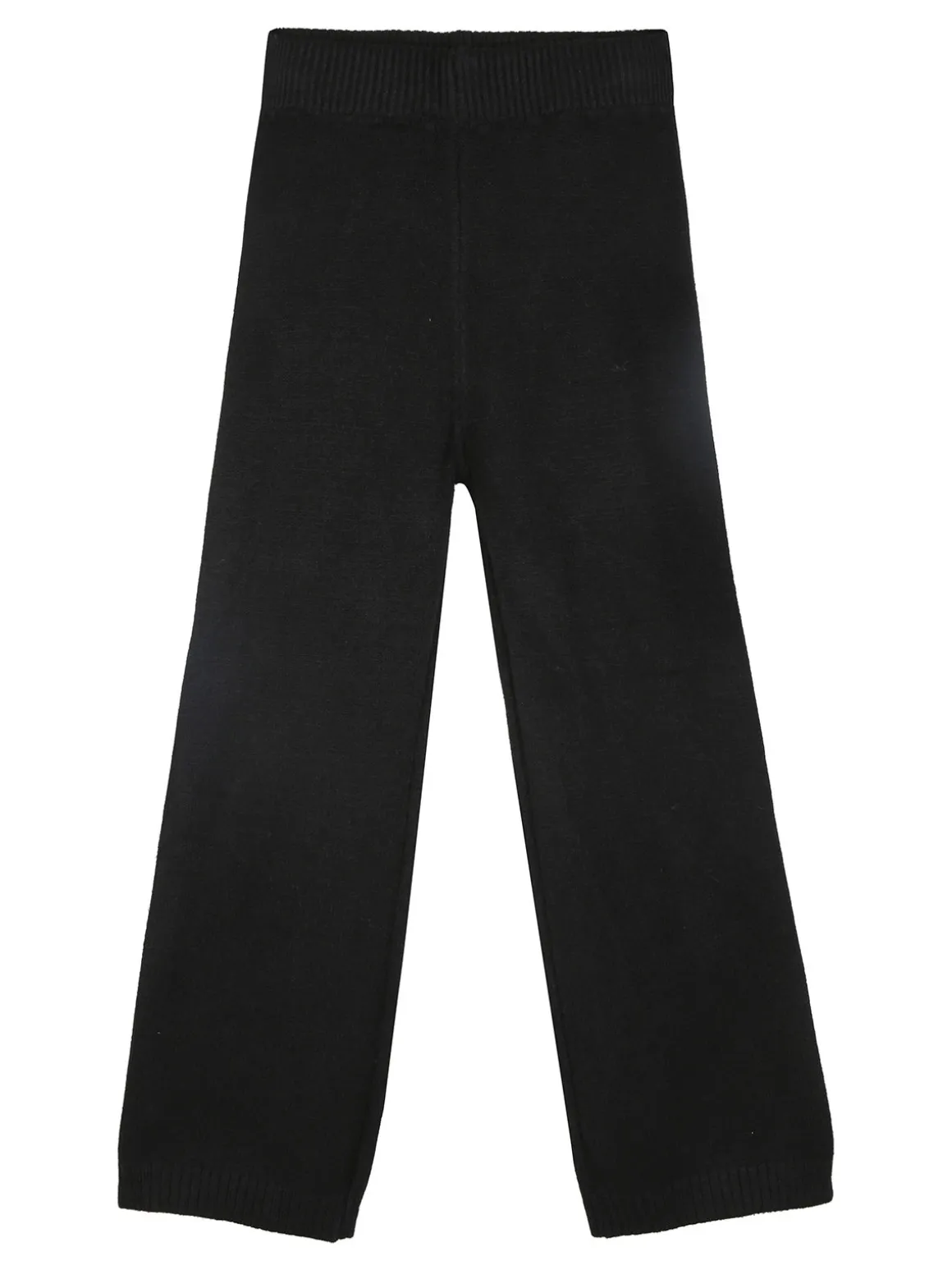 Solada Pantaloni da bambina in maglia con elastico in vita - nero