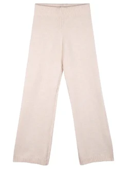 Solada Pantaloni da bambina in maglia con elastico in vita - beige