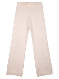 Solada Pantaloni da bambina in maglia con elastico in vita - beige