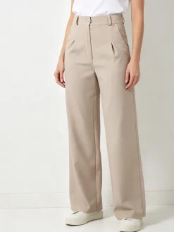 Solada Pantaloni da donna a gamba dritta e larga - beige
