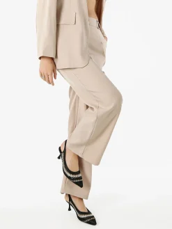 Solada Pantaloni da donna a gamba dritta e larga - beige