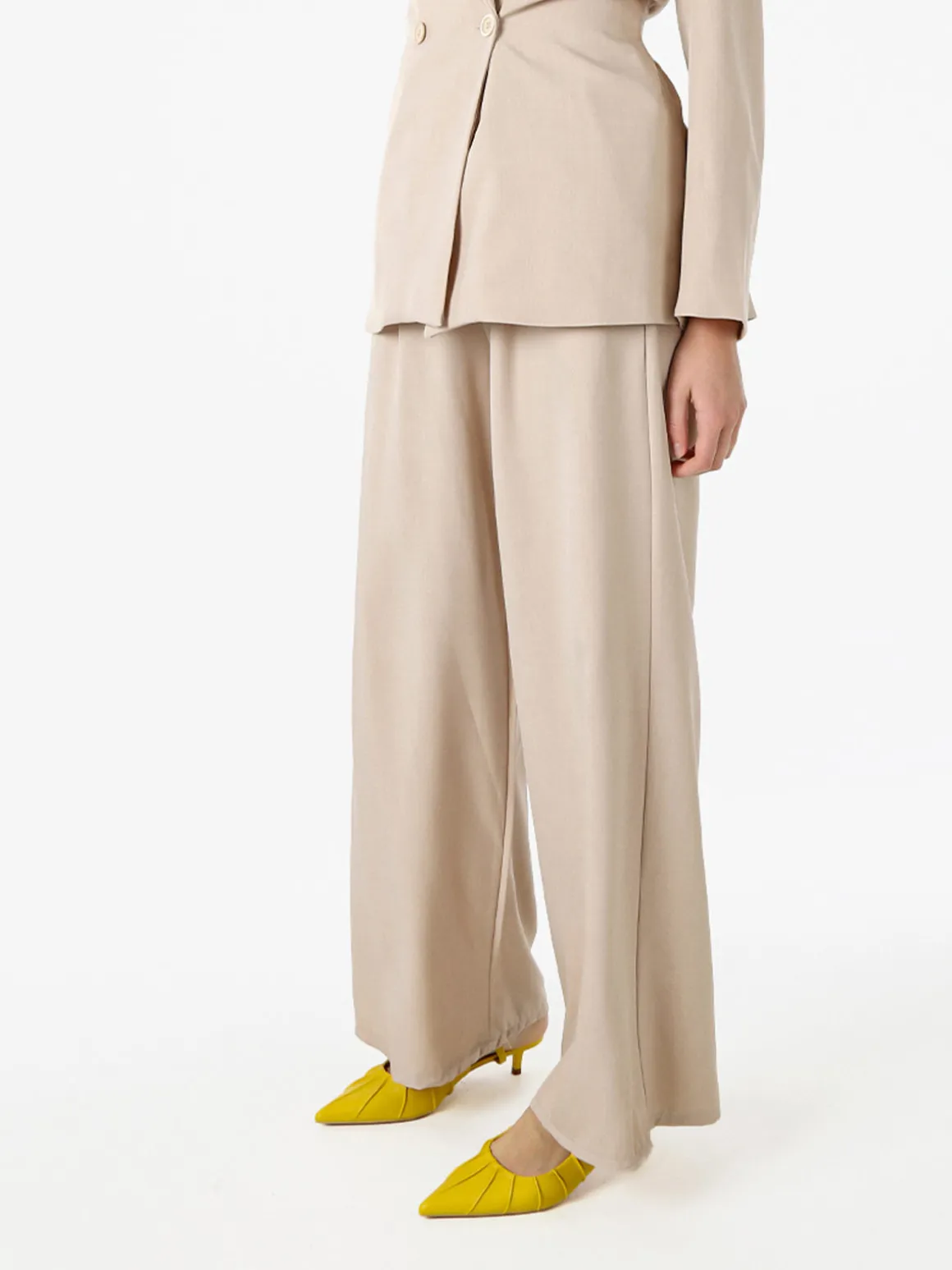 Solada Pantaloni da donna a gamba larga e dritta - beige