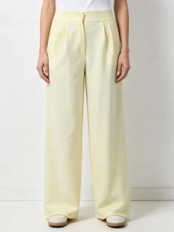 Solada Pantaloni da donna a gamba larga e vita alta - giallo