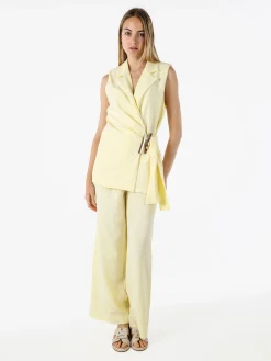 Solada Pantaloni da donna a gamba larga e vita alta - giallo