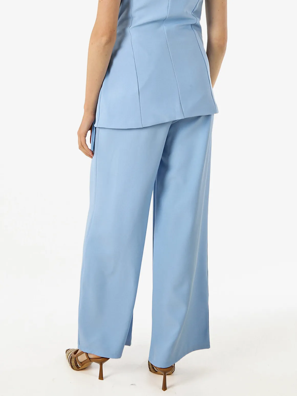 Solada Pantaloni da donna a gamba larga e vita alta - azzurro