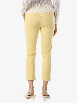 Solada Pantaloni da donna a gamba dritta con risvolto - giallo