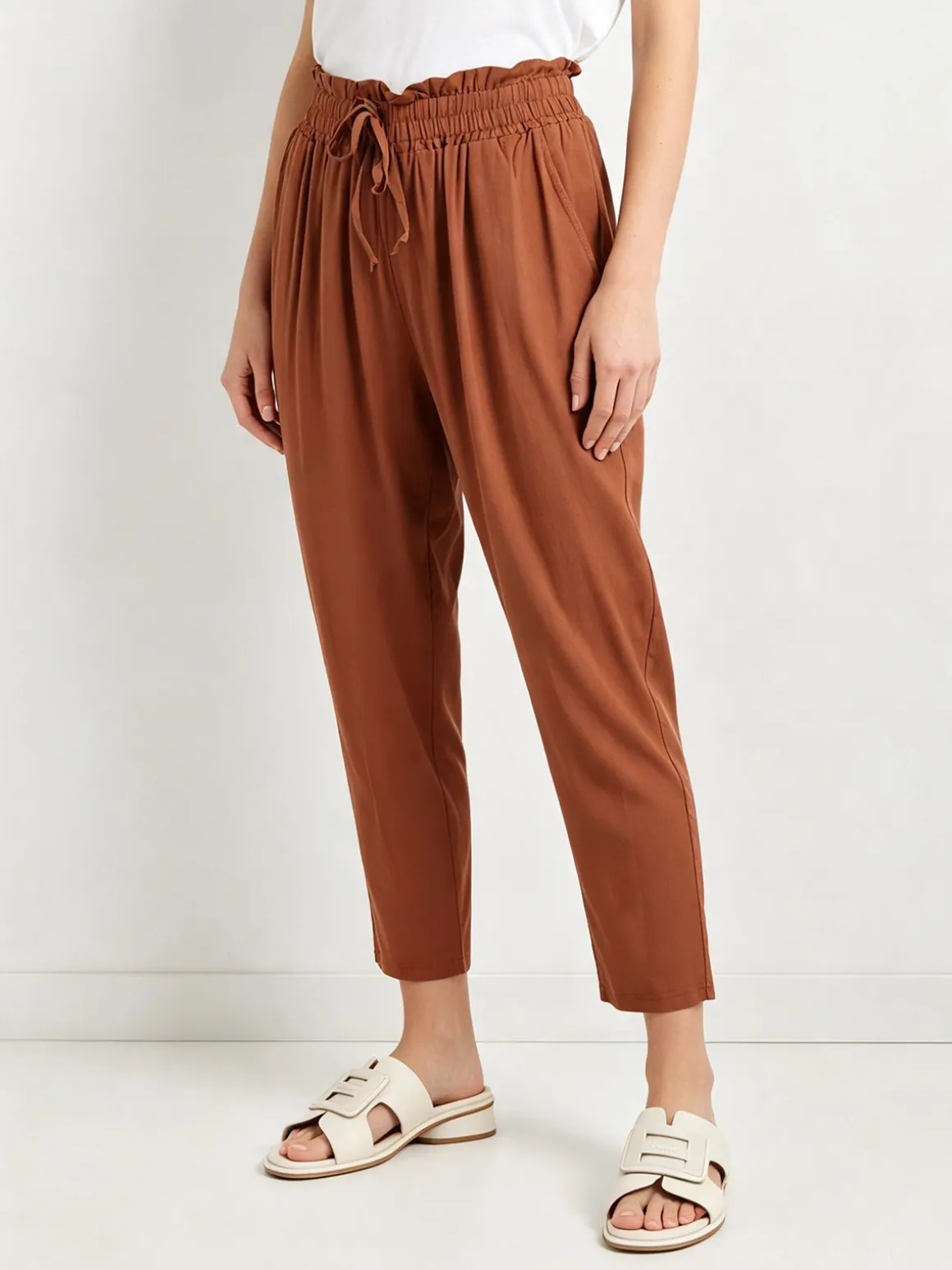 Solada Pantaloni da donna estivi in cotone - marrone