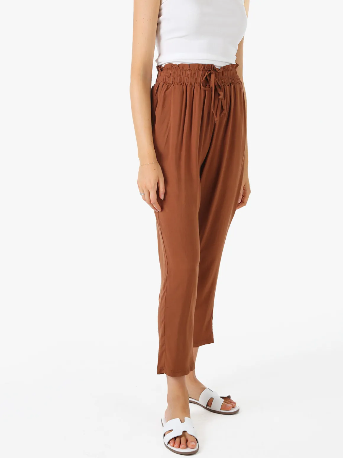 Solada Pantaloni da donna estivi in cotone - marrone