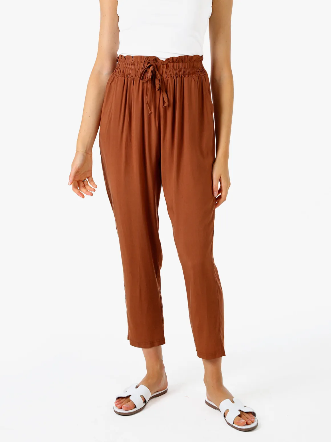 Solada Pantaloni da donna estivi in cotone - marrone