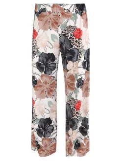 Solada Pantaloni da donna floreali a gamba larga