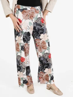 Solada Pantaloni da donna floreali a gamba larga
