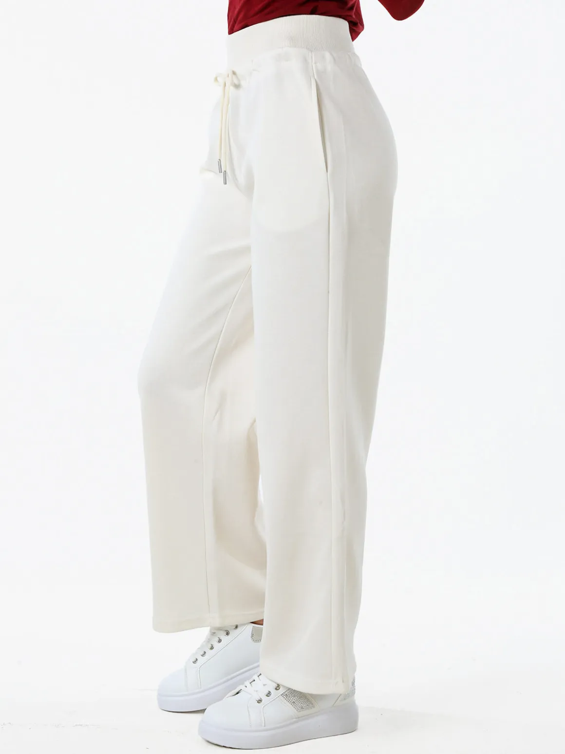 Solada Pantaloni da donna sportivi a gamba larga - bianco