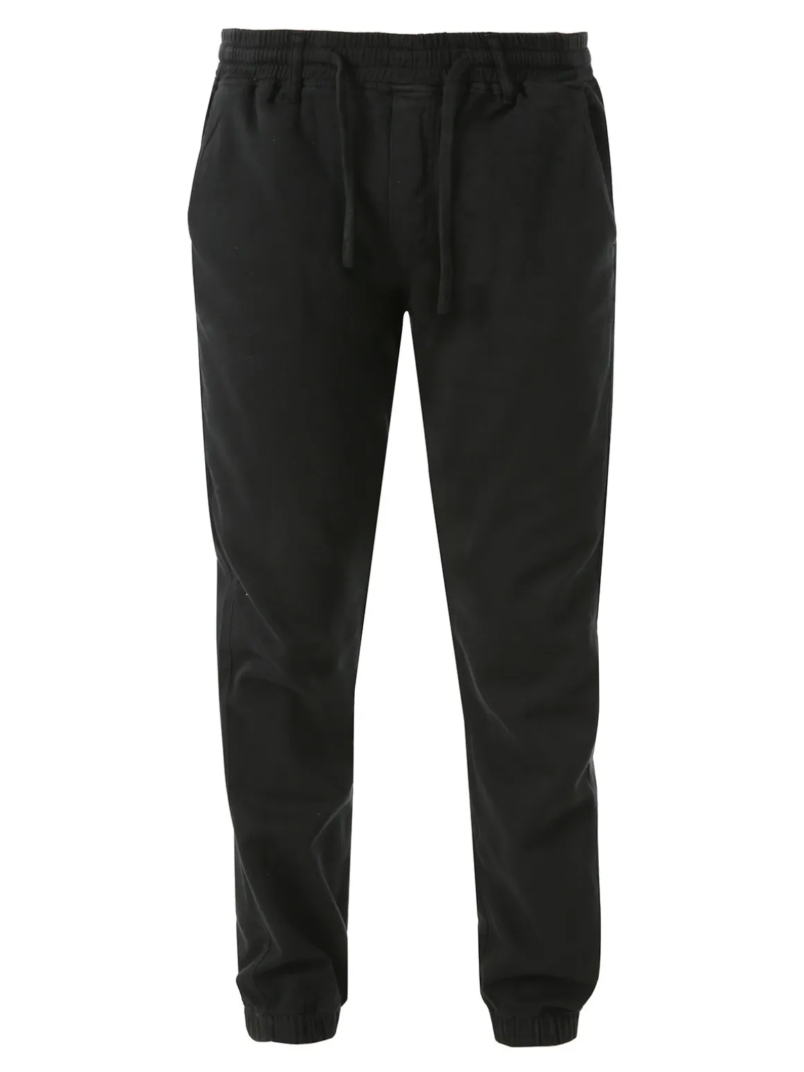 Solada Pantaloni da uomo in cotone con coulisse ed elastico sul finale - nero