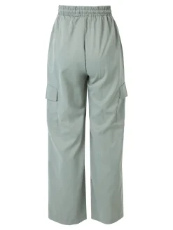Solada Pantaloni donna a gamba larga con tasconi laterali e coulisse - pistacchio