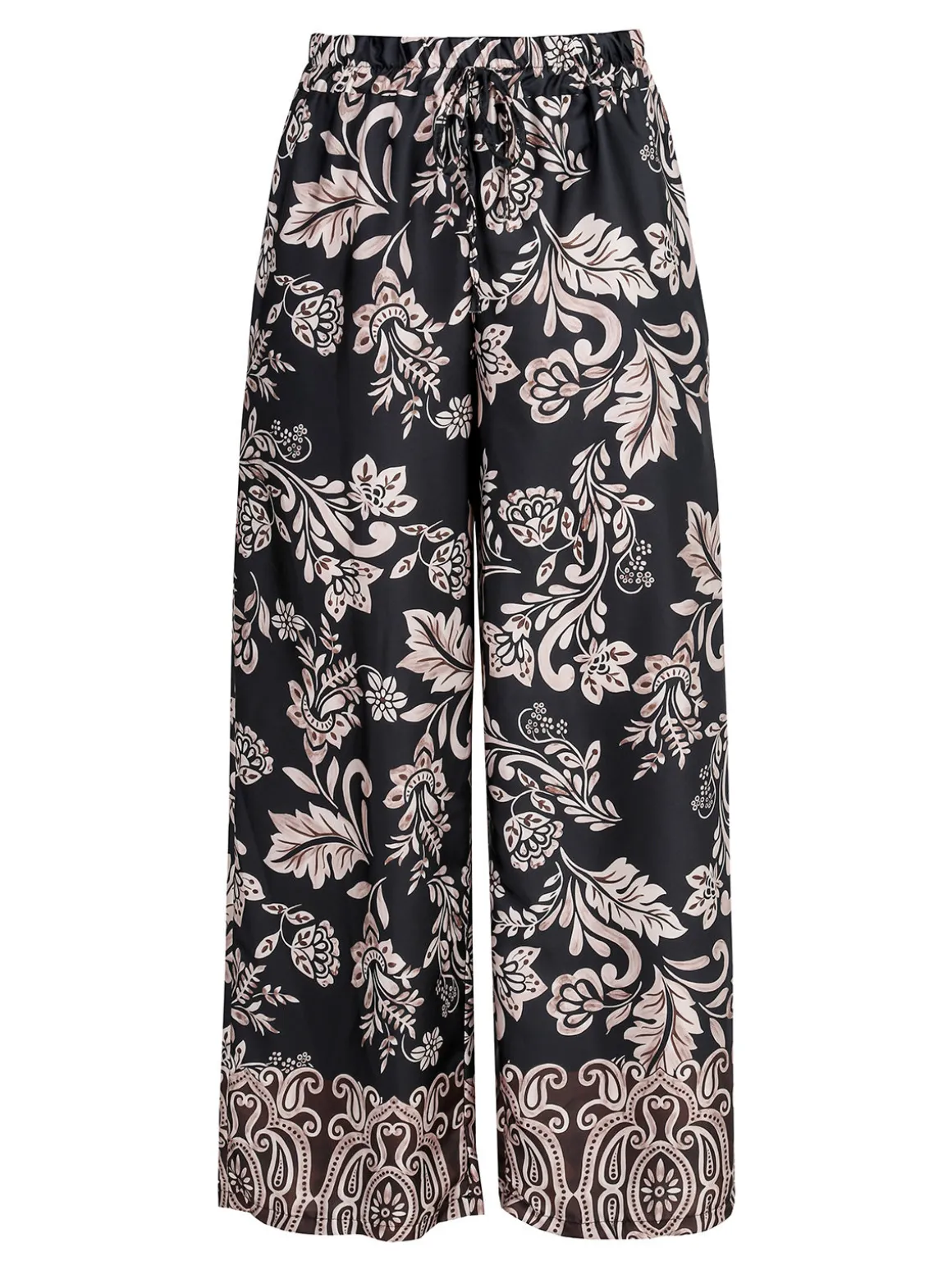 Solada Pantaloni donna a gamba larga con stampe - nero