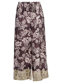 Solada Pantaloni donna a gamba larga con stampe - marrone