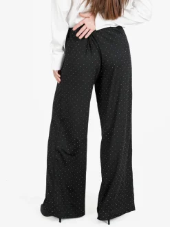 Solada Pantaloni donna a gamba larga con borchie lucciccanti