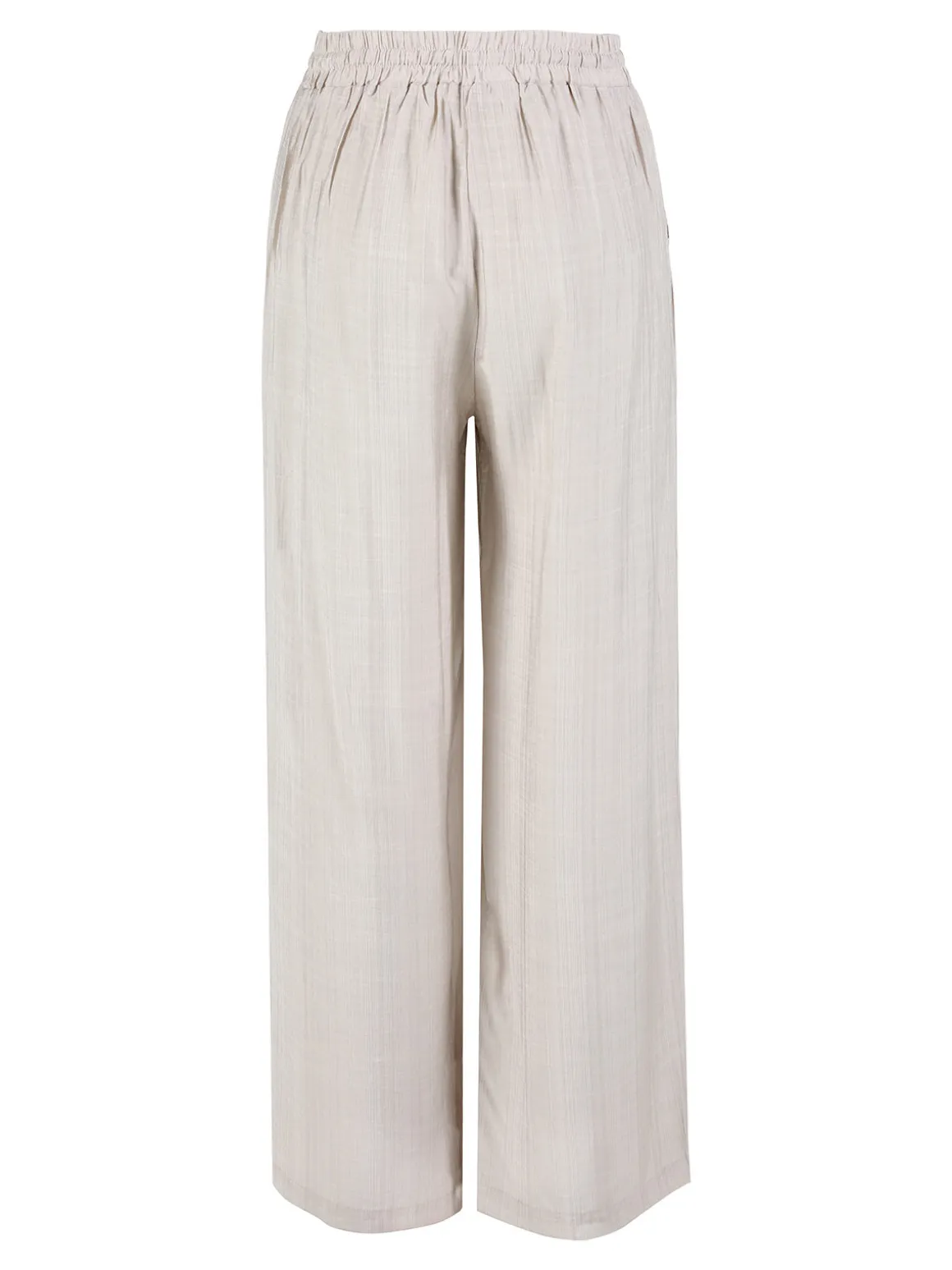 Solada Pantaloni donna a gamba larga con elastico in vita - beige