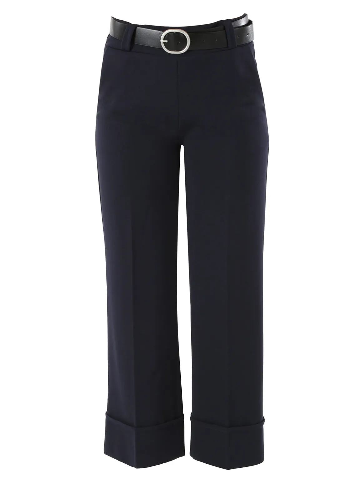 Solada Pantaloni donna a gamba larga con cintura - blu scuro